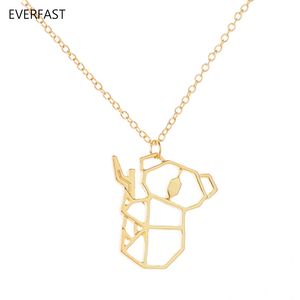 Everfast New Fashion Cute Origami Koala Bear Animal Accessories Pendant Necklace Hollow Animal Necklaces Women Charm Ornaments EFN020-A