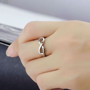 Srebrna Infinity Pierścień Kobiety Band Pierścienie Moda Biżuteria Prezent Will I Sandy