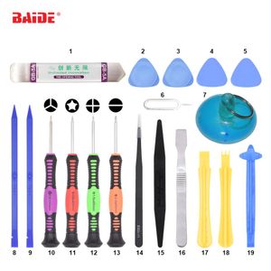100set/lot With Screwdrivers 19 in 1 Repair Tools Set Smartphone Screen Disassemble Battery Replace Change DIY Tool Fit for iPhone 6 7 8 X