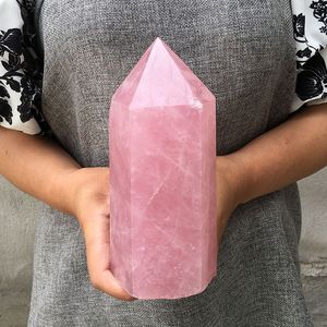 Hot sale! Large size Natural rose quartz crystal wand point obelisk healing natural stones and minerals for home decoration Free shipping
