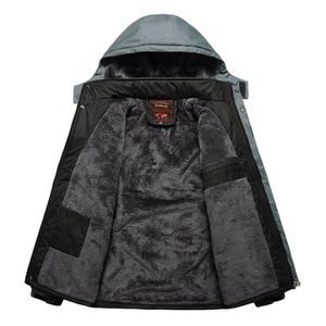 Plus storlek 6xl 7xl 8xl 9xl vinter parkas män tjocka sammet jacka fleece coat varm vattentät vindtät vindbrytare regnrock