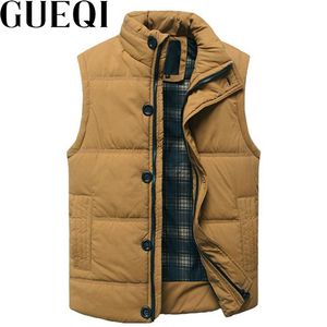 GUEQI Men Warm Vest Jackets Plus Size M-3XL Stand Collar Zipper Design ADD Fleece Man Black Sleeveless Coats