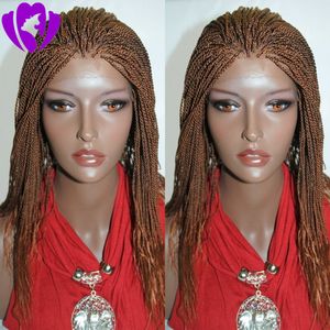 Beauty Brown Twist Warkocze Peruki Dla Czarnych Kobiet Długa Czarna Koronka Przednia Syntetyczna Peruka Senegalska Twist Wig Dla Afryki Kobiet