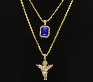 14K gold hip hop men's pendant set mini jewels Jesus small gem set