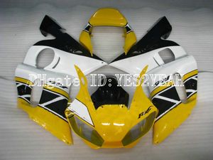 Zestaw do obróbki motocyklowej dla Yamaha YZFR6 98 99 00 01 02 YZF R6 1998 2002 YZF600 Żółte białe wróżki Zestaw + prezenty YM07