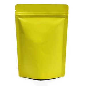 13x18 см 50 шт. / лот матовый желтый чистая алюминиевая фольга молния замок встать сухофрукты сумки для хранения чистый майлар фольга многоразовые сумка для хранения