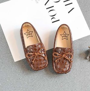 Vintage Style Children Girl Casual Fashion Shoes Girls Moccasins Soft PU Leather Boys Loafers White Black Brown Kids Shoes