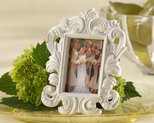 50st. Svart eller vit färg utsmyckad barock stil Fotobild Frame Wedding Party Table Wall Card Holder Gift