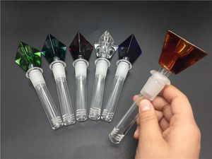 Горячий в продаже Diamond Glass bowl с downstem Joint 14 мм мужская стеклянная чаша 14 мм до 18 мм dwn stem для стеклянной водопроводной трубы