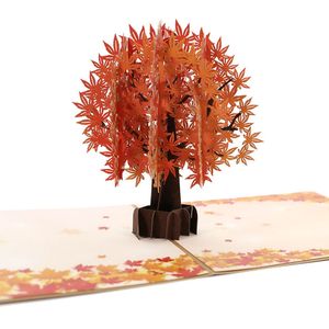 Biglietti d'auguri per alberi fatti a mano pop-up 3D Inviti per feste Matrimonio Compleanno Carta Biglietto di ringraziamento Forniture festive