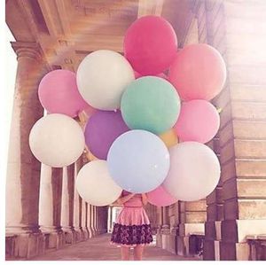 1pcs 36 인치 라텍스 풍선 거대한 화이트 핑크 풍선 Birhtday 장식 웨딩 파티 공급 점보 헬륨 풍선