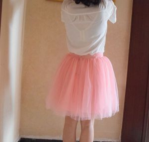 Real Picture Knee Length White Tulle Tutu Skirts For Adults Custom Made A-Line Party Prom Dresses Women Under Clothing Tulle Skirt259w