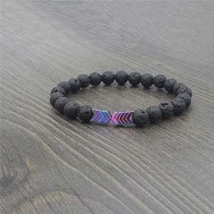 Colorful Arrow strand Bracelet Lava Stone Essential Oil Diffuser Bracelets women mens fashion jewelry will and sandy gift