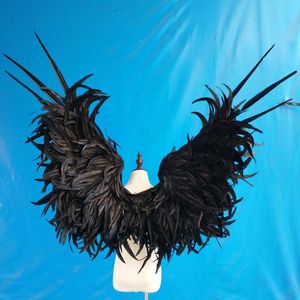 Ny ankomst Luxury Black Devil Angel Wings Stage Shootings Kostymer Stora rekvisita för Grand Event Party Wedding Pure Handgjorda