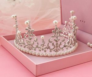 Stor storlek Koreansk Bröllop Pearl Diamond Diamond Crown Bröllopsklänning Tillbehör