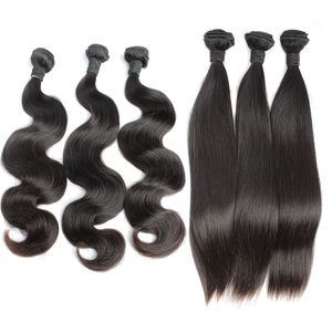 Body Wave Hair Bundles Brazilian Virgin Remy Human Hair Weaves Unprocessed Straight Extensions Weft Amazing Bellahair