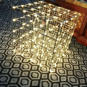 Modern Square Spark Ball LED Pendant Light Fixture Grid Firework Ball stainless steel pendant Lamps home deco lighting 110-240V