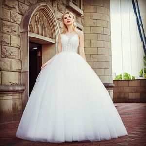 High Quality Free Freight New Autumn Winter Small Trailing Wedding Dresses White Collar Lace Sexy Beach Wedding Dresses HY099