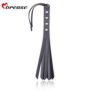 Adult bdsm Game Fetish sex bondage Leather Tail Spanking Paddle Whip Flogger Sex Toys For Couples Women Sexy Policy Knout slave Y18102405