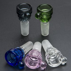 Handle Smoking Accessories 14mm 18mm Color Mixed Bong Bowl Male Piece Water Pipe Dab Rig Glass Bowls Heady Colored 777