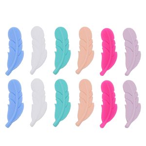 22 цвета новый перо силиконовые прорезывания зубов бисер BPA бесплатно силиконовые жевательные игрушки Детские прорезыватель DIY уход ювелирные изделия перо кулон