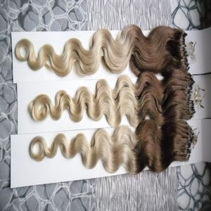 Micro Bbead Extensions Body Wave 300g 100% Human Micro Bead Links Machine Made Remy Hair Extension con anelli