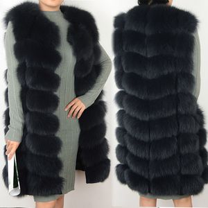 Female vest fox waistcoat warm winter Natural coat pretty real fur coats jacket S18101103