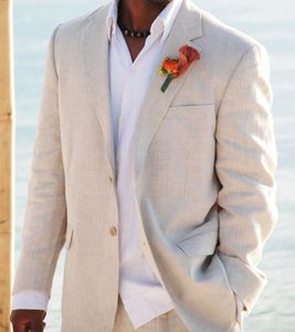 Latest coat pant designs 2018 beige casual men suit linen suit jackets summer beach wedding suits for men tuxedo jacket+pants
