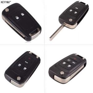 KeyYou Flip Opvouwbare Remote Auto Sleutel Shell voor Chevrolet Cruze Epica Lova Camaro Impala Knop HU100 mes