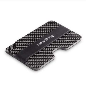 Newbrring 100% Real Compact Carbon Fiber Mini Money Clip Kreditkort Ärms ID-hållare med RFID Anti-Thief Card Plånbok