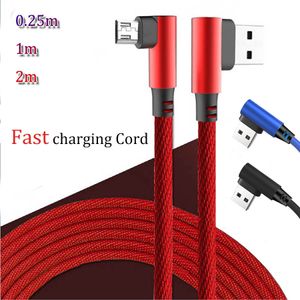 Usb cable fast charging speed 90 degree Hybrid micro usb v8 cables type-c game gaming cables sync data For note 10 note 20