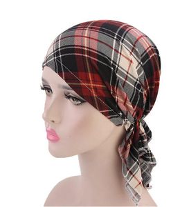 Het ny design kvinnlig bandana halsduk Förbunden kemo hatt flickor damer mode beanie turban bowknot lång svanshuvud mössa toppkvalitet