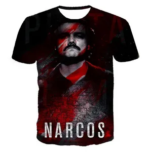 Nova moda 3D T-shirt Casual Pablo Escobar Estilo de Verão Homens e Mulheres Tops Curto Manga Criativa Impresso Tees ZCQ030