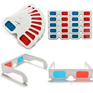10pcs lot Universal Paper Anaglyph 3D Glasses Paper 3D Glasses View Anaglyph Red Cyan Red Blue 3D Glass For Movie EF