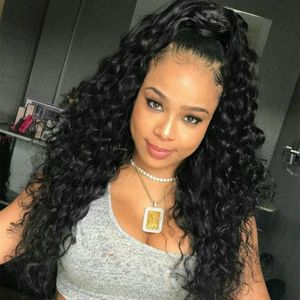 Kinky Curly Drawstring Ponytail Hårstycke Clip In Natural Black Virgin Mongolian Pony Vail Hair Extensions 160g 10-24Inch Curl Pony Tail