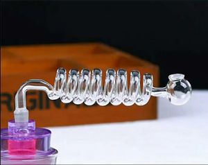 Smoking Pipe Mini Hookah glass bongs Colorful Metal Shape Eight spiral glass pot