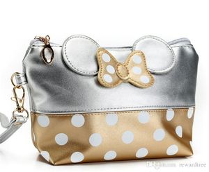 5Colors Polka Dot Bow Clutch Cartoon Cosmetic Bags strumenti per il trucco per donne e ragazze bella tote bag fast ship 100