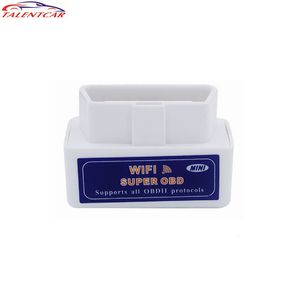 أداة فحص تشخيص السيارات Super Mini WiFi ELM327 V1.5 OBDII WHITE ELM 327 OBD2 SCANNER SUPPER