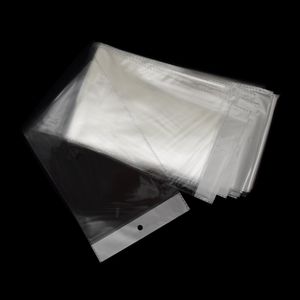 12 cm Clear transparante opp tassen met opknoping gat verpakking plastic zak zelfklevende zeehond waterdichte opp tassen pruik tas
