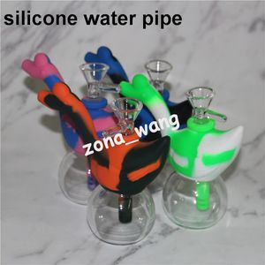 Wasserpfeifen Glasbecher Mini Multi Silikon Wasserpfeife Druckbongs zur Auswahl neues Design Schwan Silikon Bubbler Bong