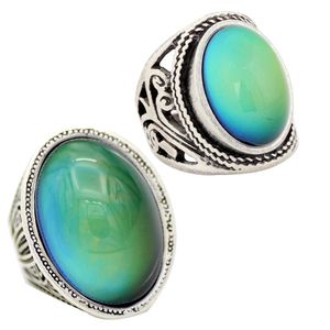 Fashion Temperature Contral Color Change Alloy Mood Stone Ring for Women US Size 7/8/9