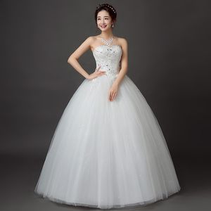 Sweetheart Plus Storlek Prinsessan Crystal Ball Gown Bröllopsklänning 2018 Billig spets upp Bridal Gown Vestido de Noiva