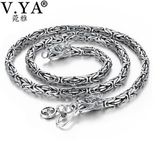 V.YA Punk Stil Echt Silber Männer Kette 925 Sterling Silber Halsketten für Männer Herren 50 cm 55 cm 60 cm