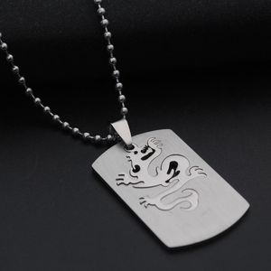 30 Stainless Steel Chinese Dragon Totem Charm Pendant Necklace Detachable Zodiac God Beast Double layer friend woman mother men s family gifts jewelry