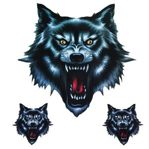 Vinyl Wolf Head Decals Skull Head Fire Flame Funny Self-adhesive Sticker for Motorcycle Car Door Stickers Truck Helmet Decor