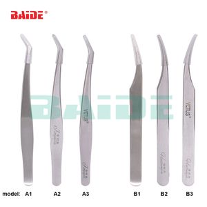 Extensões de cílios falsos de alta qualidade Tweezers alicate usando cílios falsos para cílios de esteticista abrindo 50pcs/lote