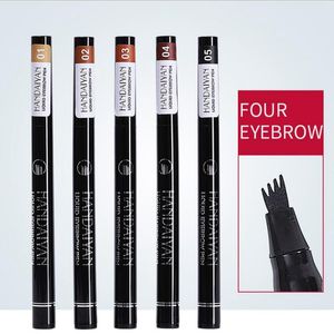 HANDAIYAN Sobrancelhas 4 Fork Micro-escultura Líquido Lápis de sobrancelha Very Fine Waterproof Tint Eye Brow Tattoo Pen sobrancelha Enhancer