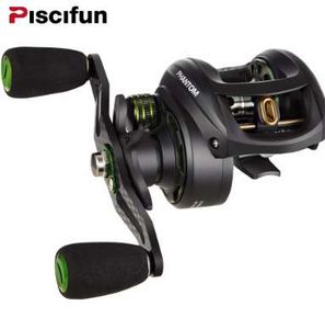 Piscifun Phantom Carbon Fiber Ultralight 162g Baitcasting Reel Dual Brake 7.7kg Max Drag 7,0: 1 Färskvatten Fiske Reel