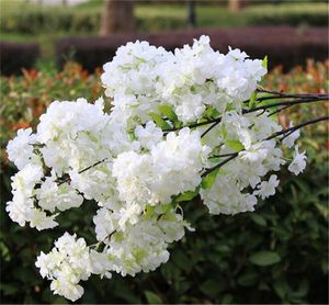 Fiori artificiali STEMI BLOSSO DI CHECHRY FINKE SAKURA BIMI DI TRENO 100 CM Long per la festa della festa di nozze decorazione dell'albero domestico