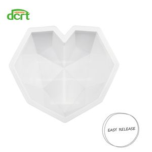 Stampi in silicone Strumenti per decorare torte per stampo a forma di cuore con diamante 3D Spugna per cioccolato e chiffon Mousse Stampo per torta da dessert per cottura193E